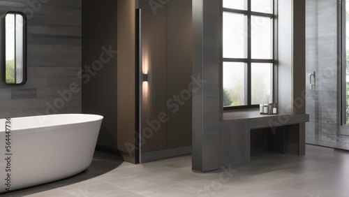 modern bathroom, bathtub, postmodern, Generative AI © Francisco