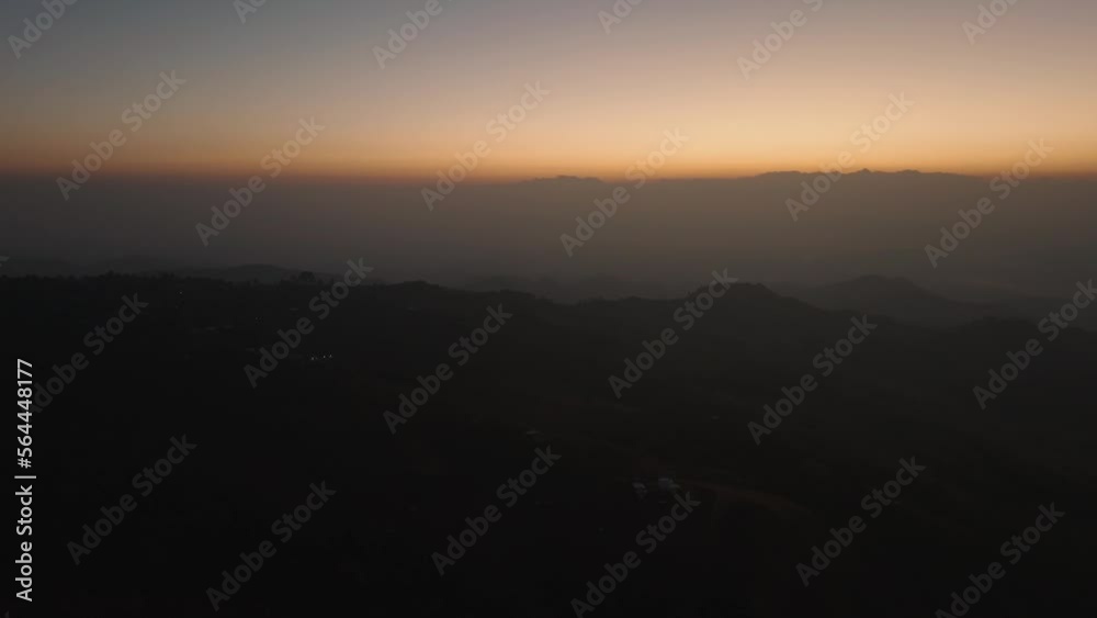 Landscape aerial view morning sunlight and silhouette mountain from drone
Landscape aerial view morning sunlight and silhouette mountain from drone