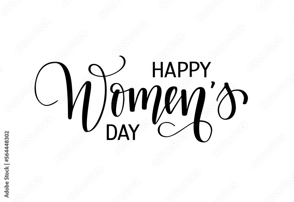 Happy Women's Day. 8 of March festive celebration postcard design on transparent background