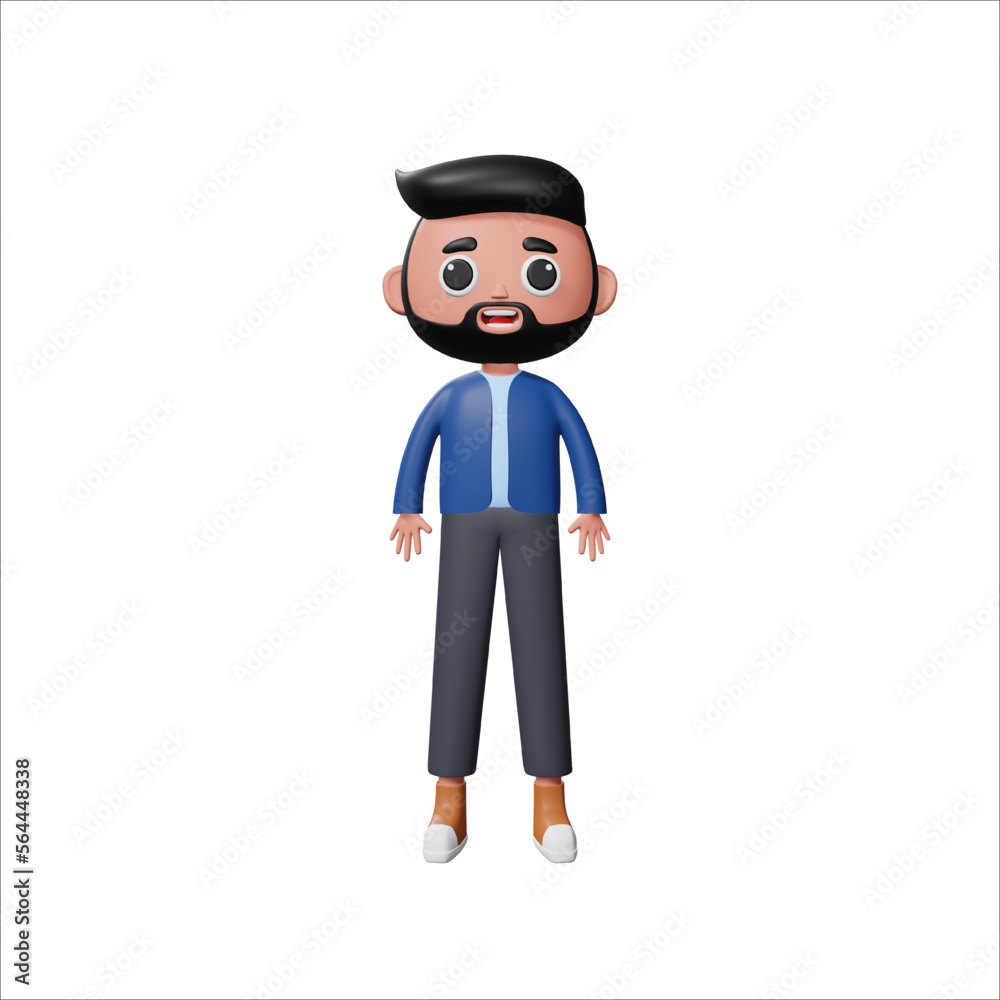 3D Man Character Illustration 8