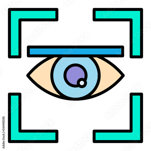Eye Scanner Filled Line Icon