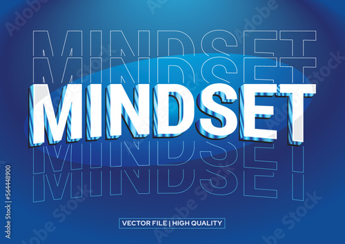 Mindset typography design mindset logo design 3D vector illustration concept word typography banner creative motivational banner