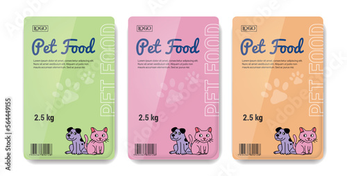 Pet food label design set abstract vector packaging design layouts collection cat food label design dog food label design puppy and cat sketch face background