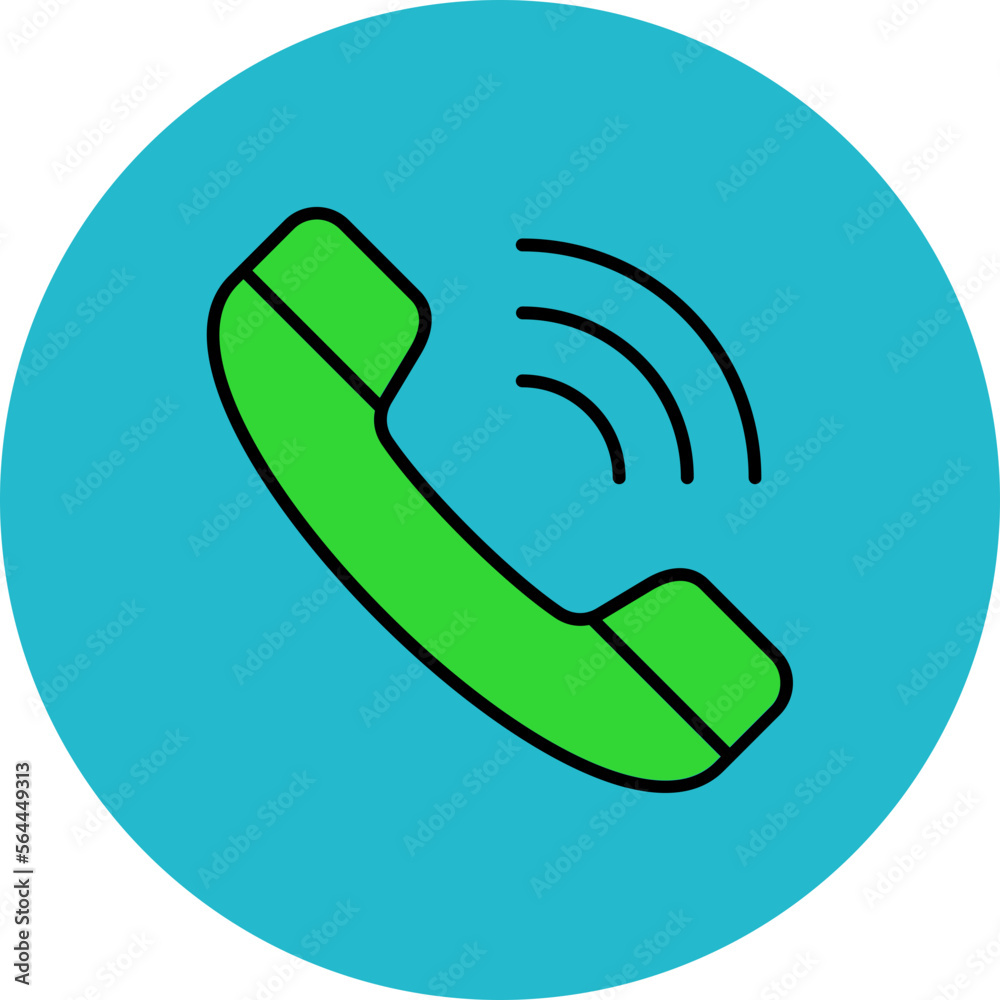 Phone Call Multicolor Circle Filled Line Icon Phone Call Multicolor Circle Filled Line Icon