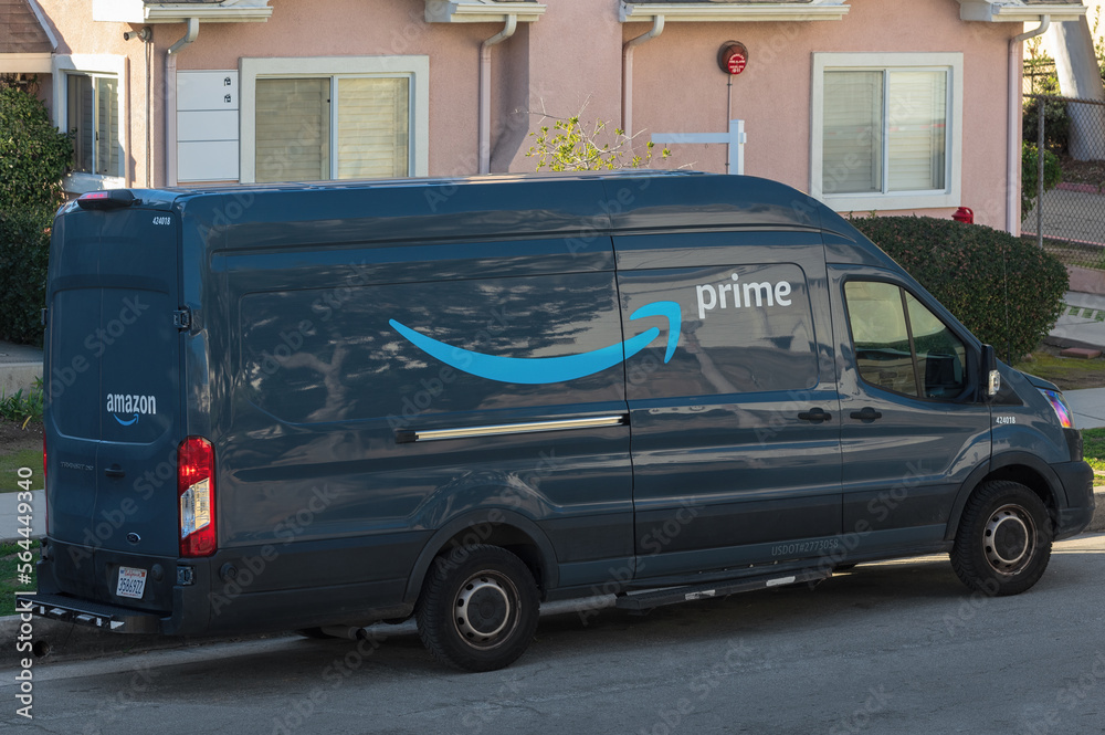 Pasadena, California, United States Amazon Prime delivery van parked