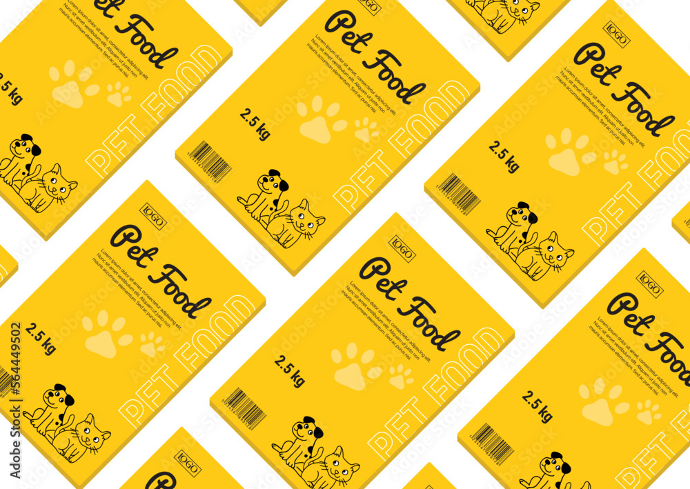 Pet food label design set abstract vector packaging design layouts