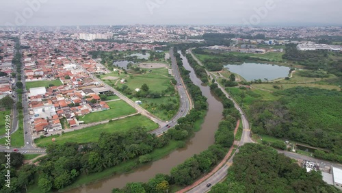 Aerial view of Parque das Águas in Sorocaba, Brazil