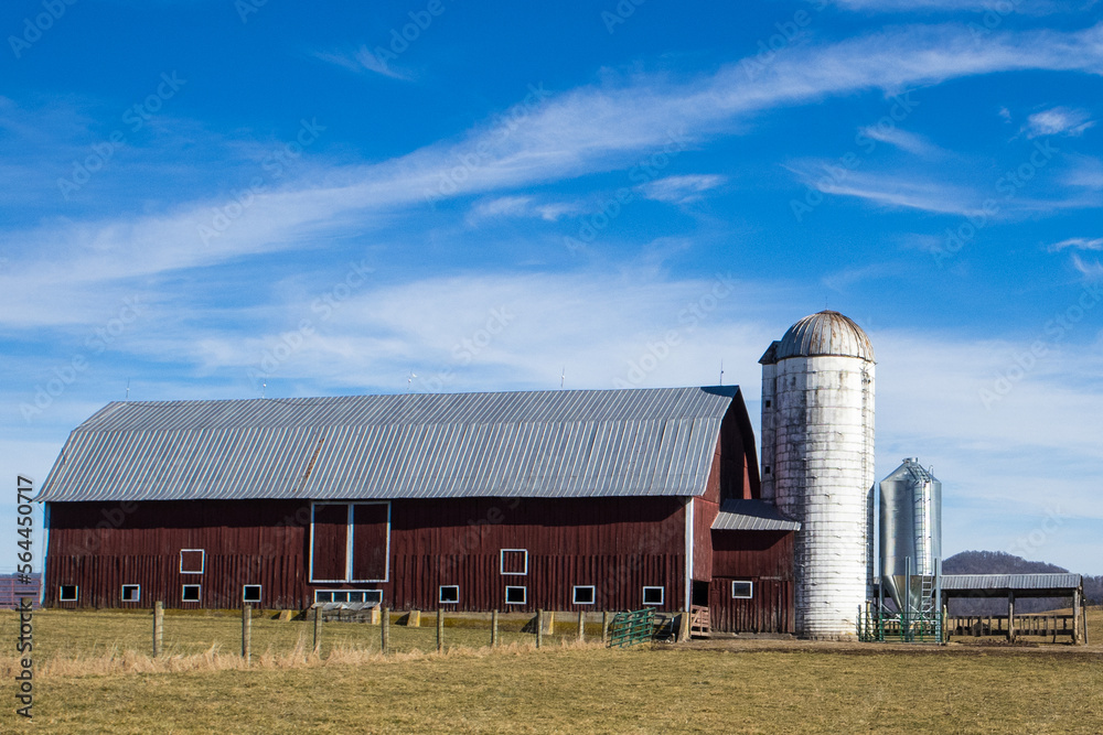 Red barn and Silo
