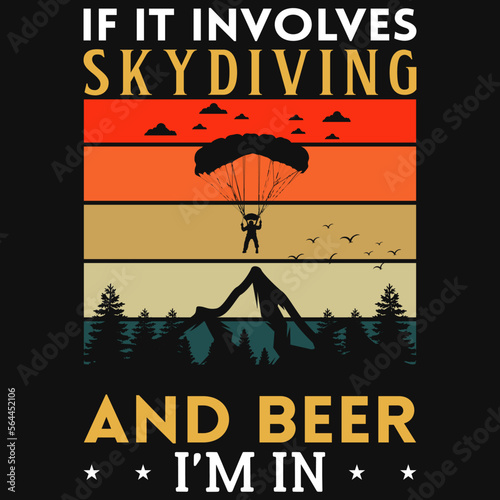 Skydiving vintage tshirt design
