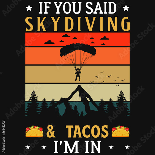 Skydiving vintage tshirt design