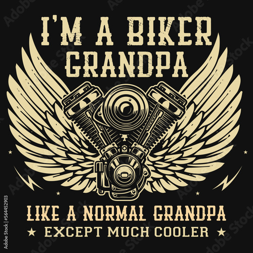 Biker grandpa tshirt design