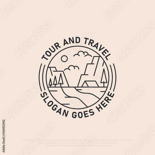 Outdoor Tour and travel logo vector illustration, best for travel, holiday, outdoor activity icon designs