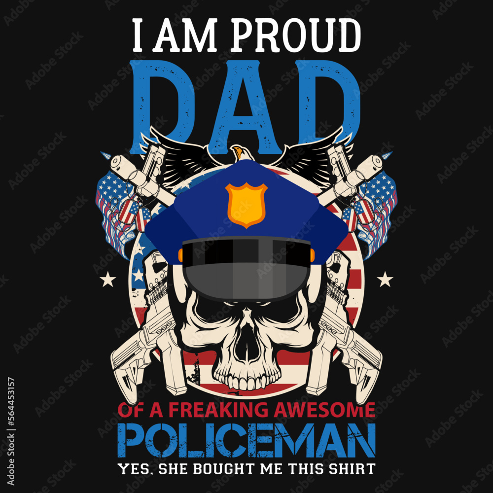 Naklejka premium Police dad tshirt design
