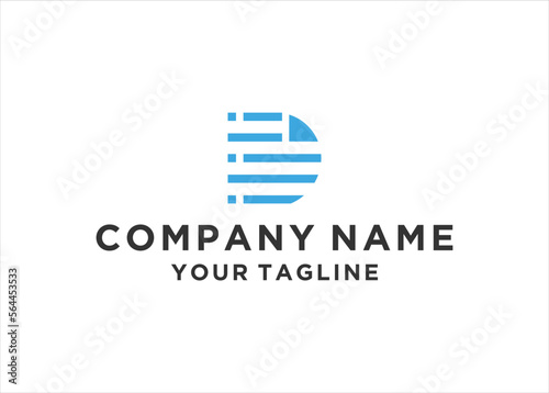 initial Letter D and Document Logo Design Vector