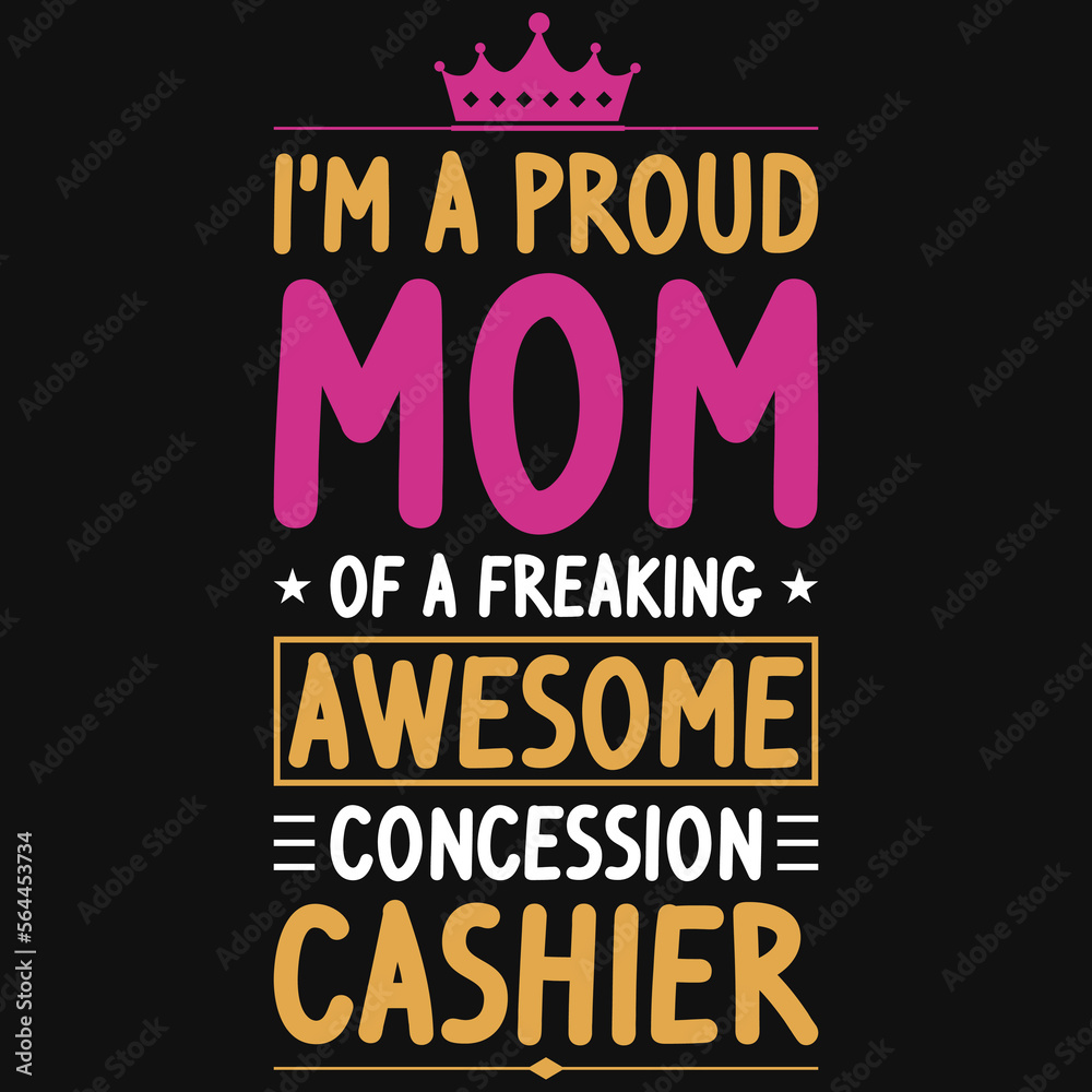 Cashier mom tshirt design 
