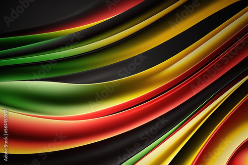 Abstract of red green yellow black colors for black history month Generative AI