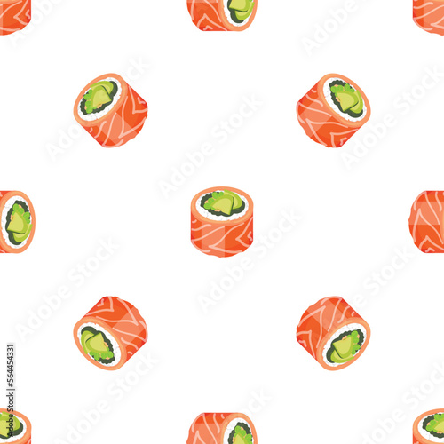 Fish sushi roll pattern seamless background texture repeat wallpaper geometric vector