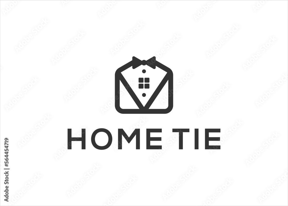 restaurant waitress uniform with home house logo design vector template