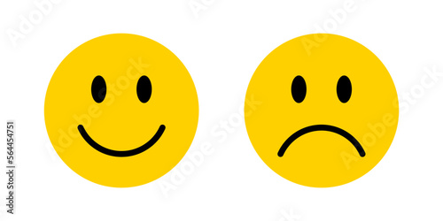 Happy and sad smiley faces