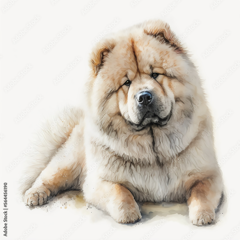 “Generative AI” Chow Chow digital illustration.