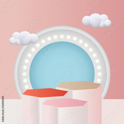 3D geometrical Abstract background vector illustration for valentine's day, wedding and mother's day celebration. © ashish