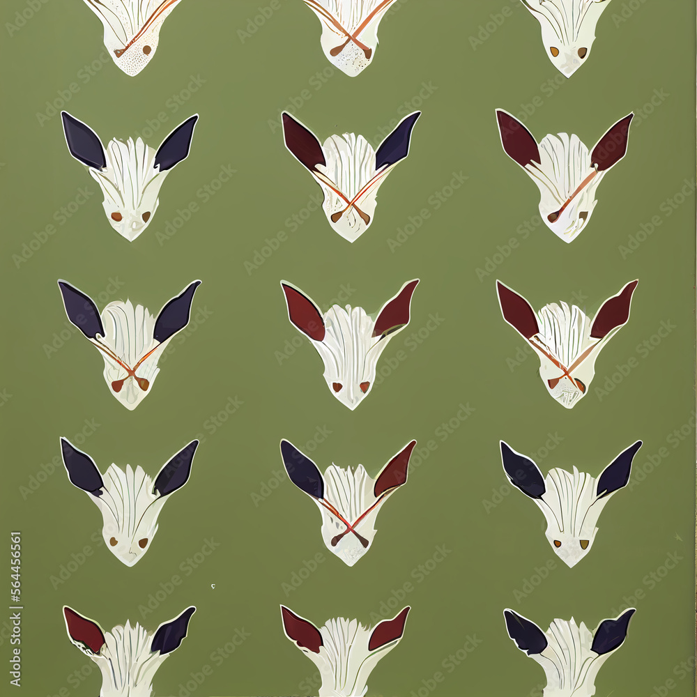 seamless pattern with horses heads - Floya FYN078 seamless pattern with horses heads - Floya FYN078
