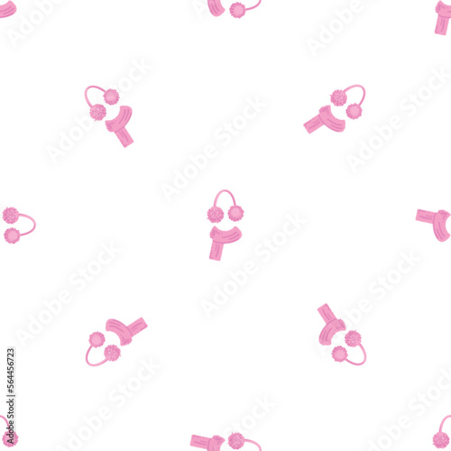 Pink winter headwear pattern seamless background texture repeat wallpaper geometric vector