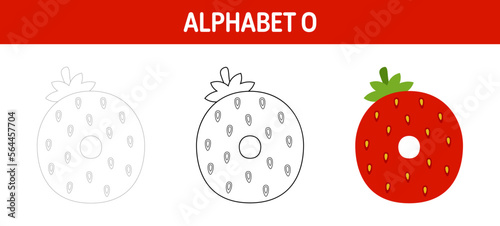 Alphabet tracing and coloring worksheet for kids