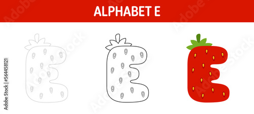 Alphabet tracing and coloring worksheet for kids