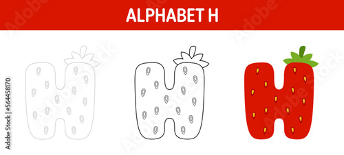 Alphabet tracing and coloring worksheet for kids