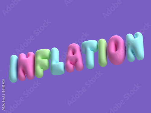 crazy inflation, inflated characters - 3d illustration