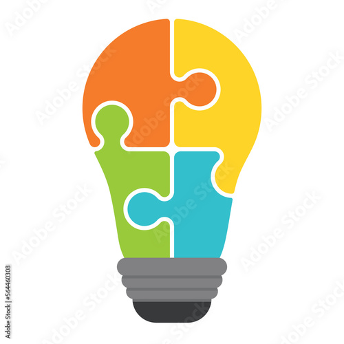 Light bulb with a piece of puzzle autism awareness day icon vector illustration