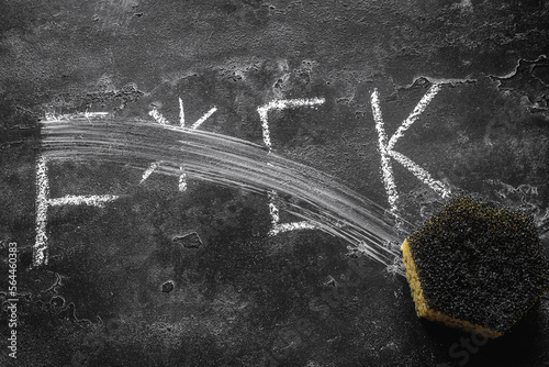 sponge erased obscene word concept fight against profanity