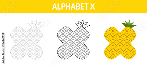 Alphabet tracing and coloring worksheet for kids