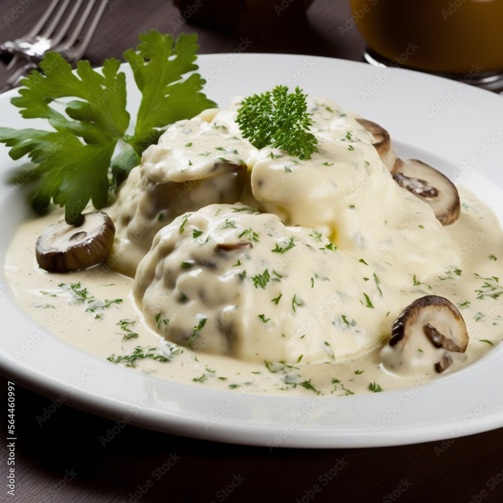 headlessroggvir mushrooms with bechamel sauce -ai headlessroggvir mushrooms with bechamel sauce -ai