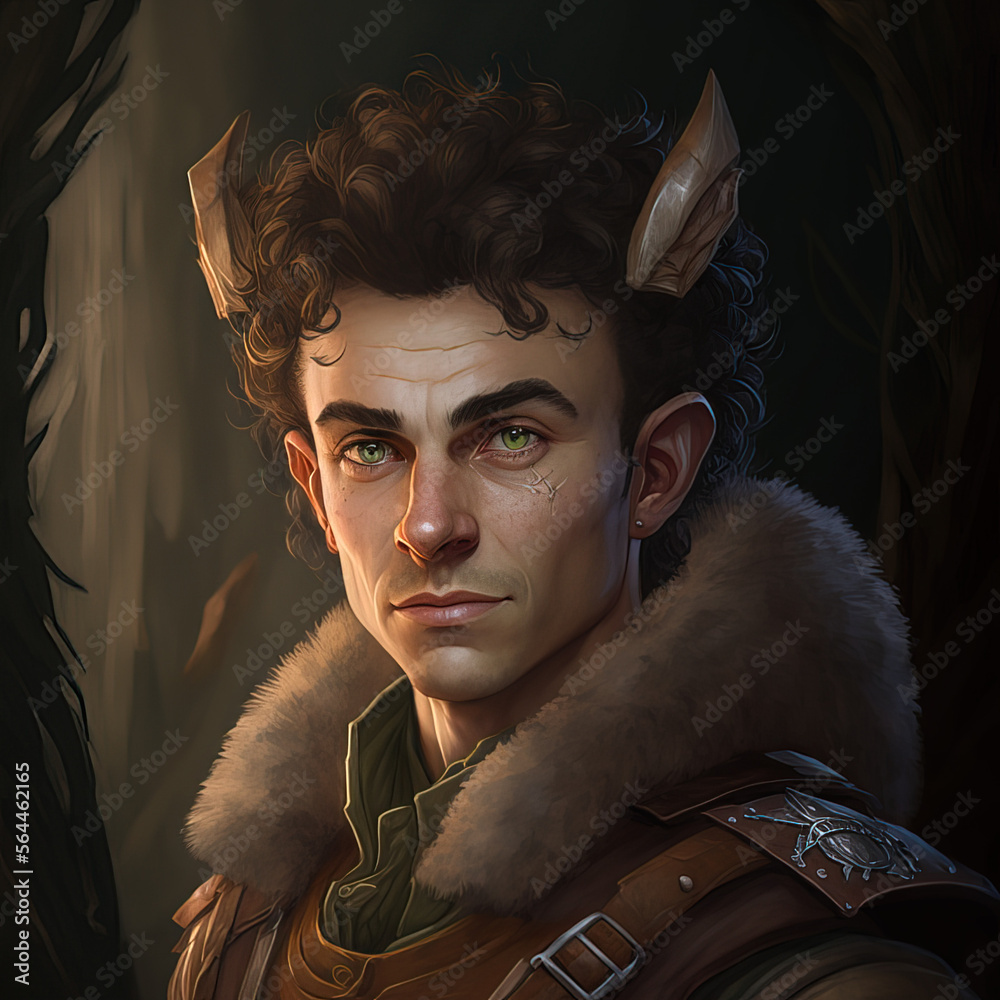 Halfling man avatar portrait dnd -AI generated - Not a real person-AI
