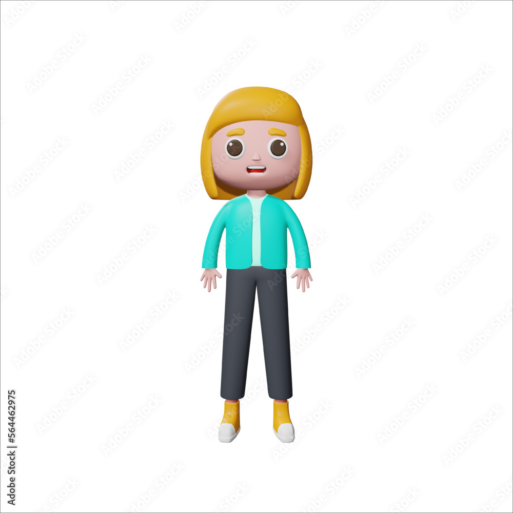 3D Woman Character Illustration