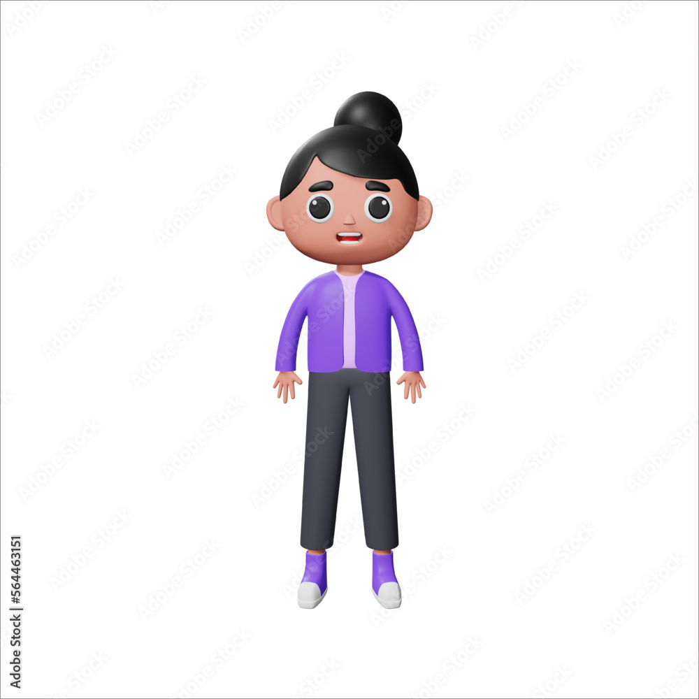 3D Woman Character Illustration