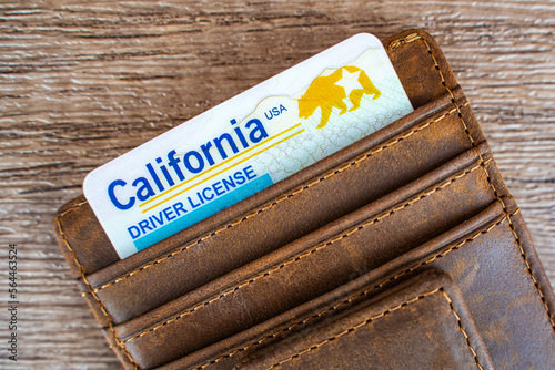 Close-up of California driver's license.  photo