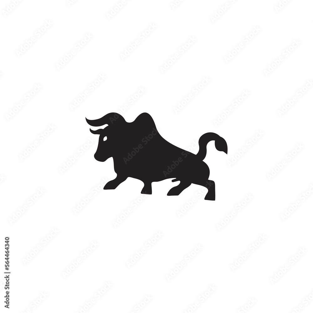 Fototapeta premium Black bull animal vector logo design . Bull icon . Bull silhouette 