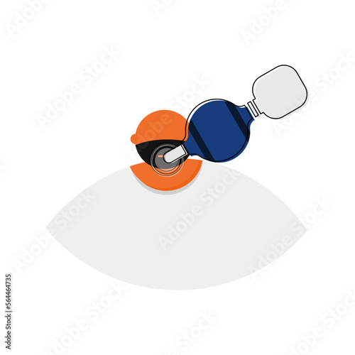 Cartoon characters of positive pressure  ventilation by bag valve mask.