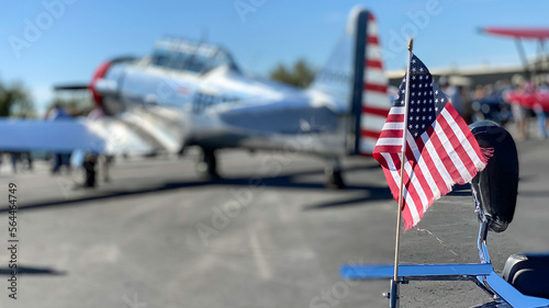 American flag at an air show