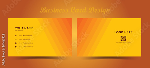 Modern business card design . double sided business card design template . flat gradation visiting card inspiration