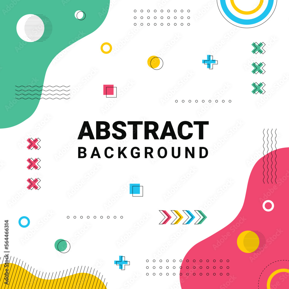 Naklejka premium Modern abstract memphis, Colorful geometric background, vector illustration.