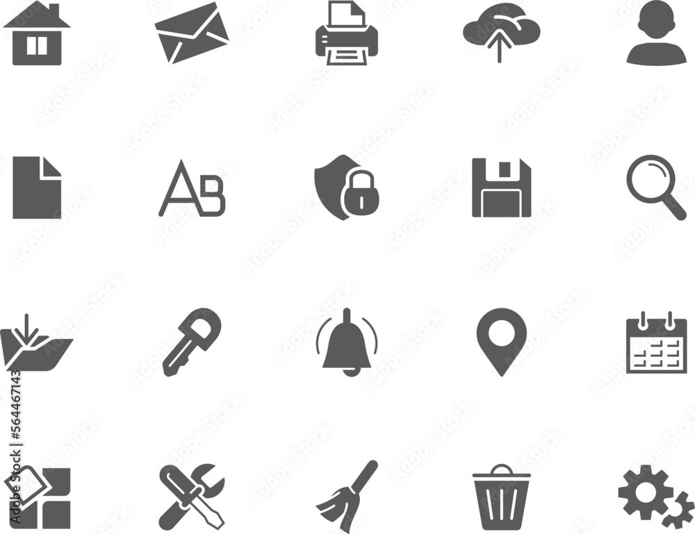 Fototapeta premium Interface buttons. Simple vector icons