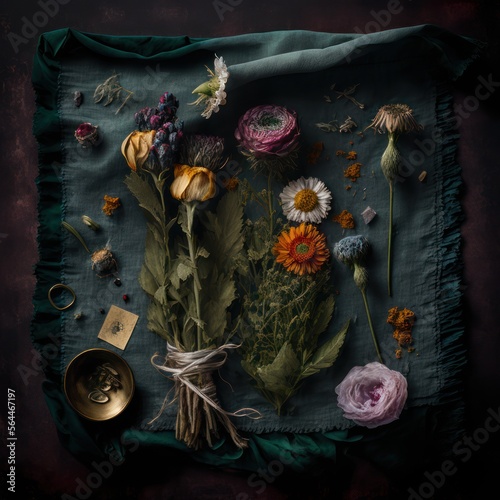 Dried Flowers Apothecary Natural Art AI © Zi