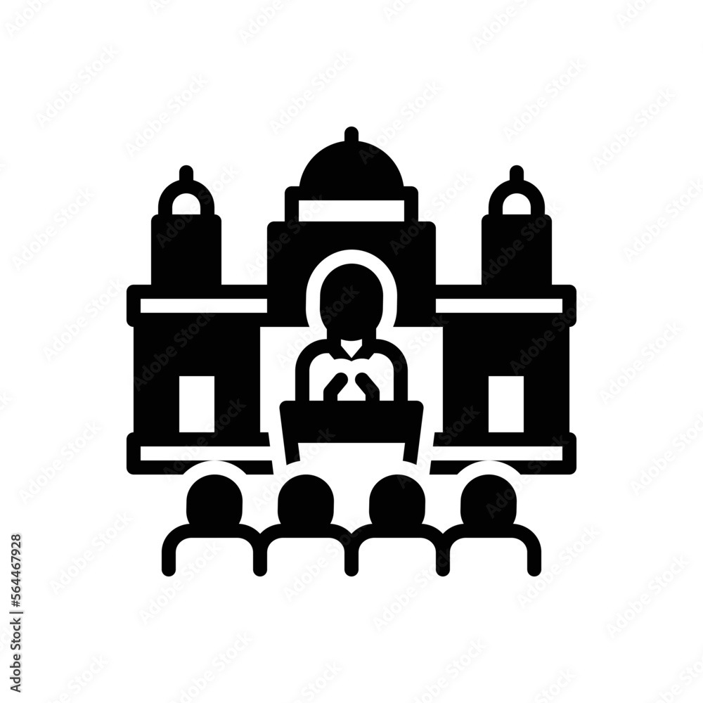 Black solid icon for senate Black solid icon for senate