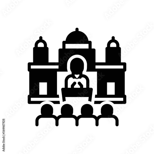 Black solid icon for senate photo