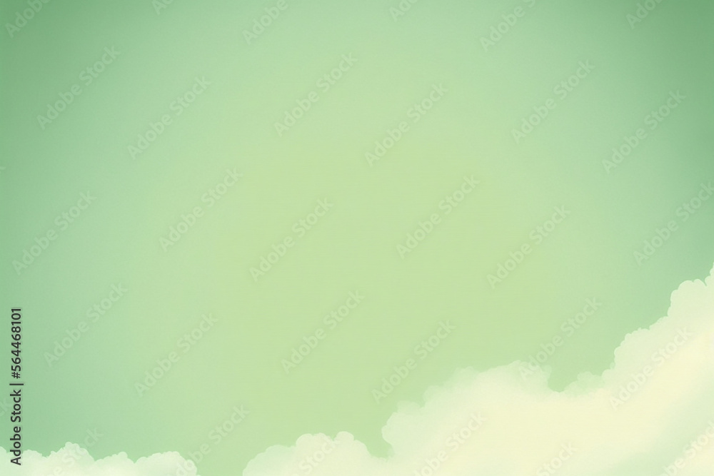 Simple green background with a few clouds below With Generative AI
