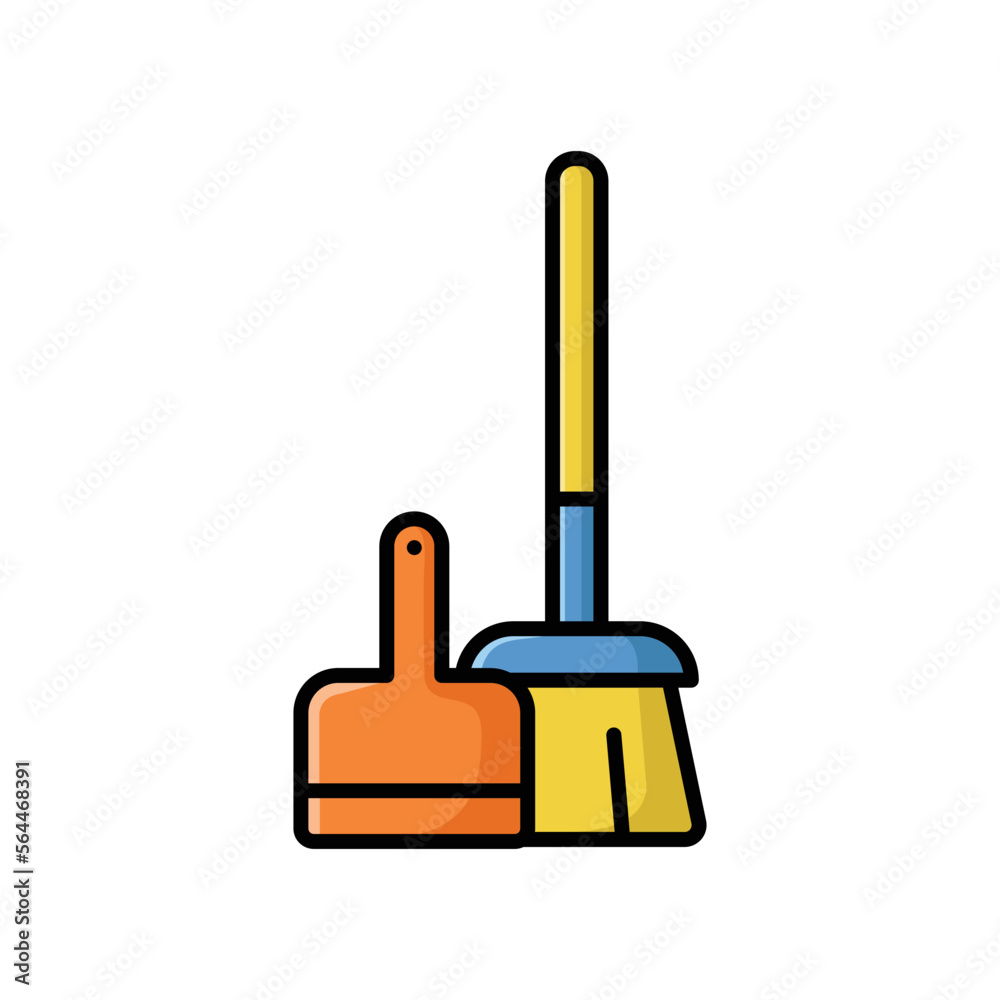 broom icon vector design template in white background broom icon vector design template in white background